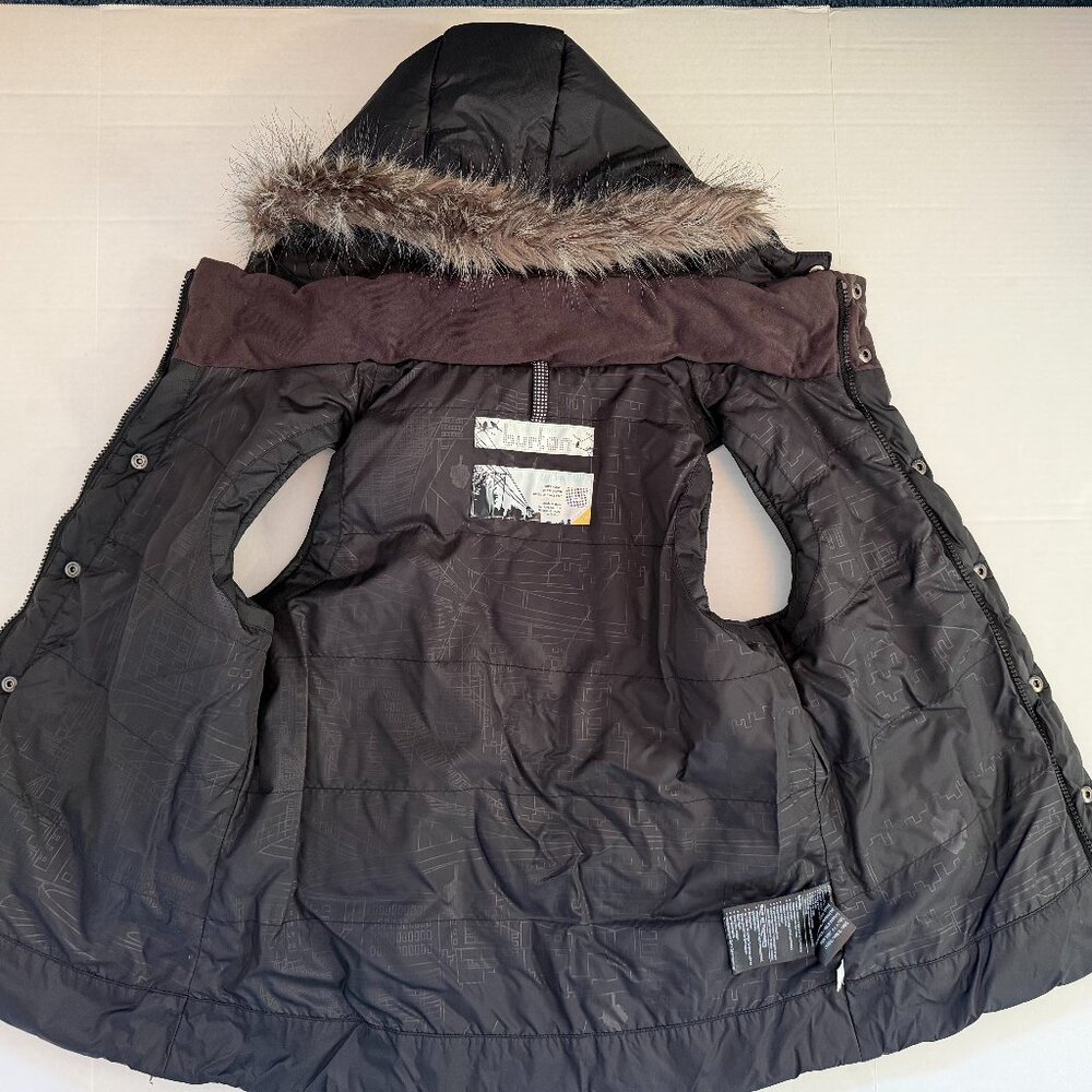 Burton Women's Rancher Puffy Vest with Removable Hood Size M Ski Layer